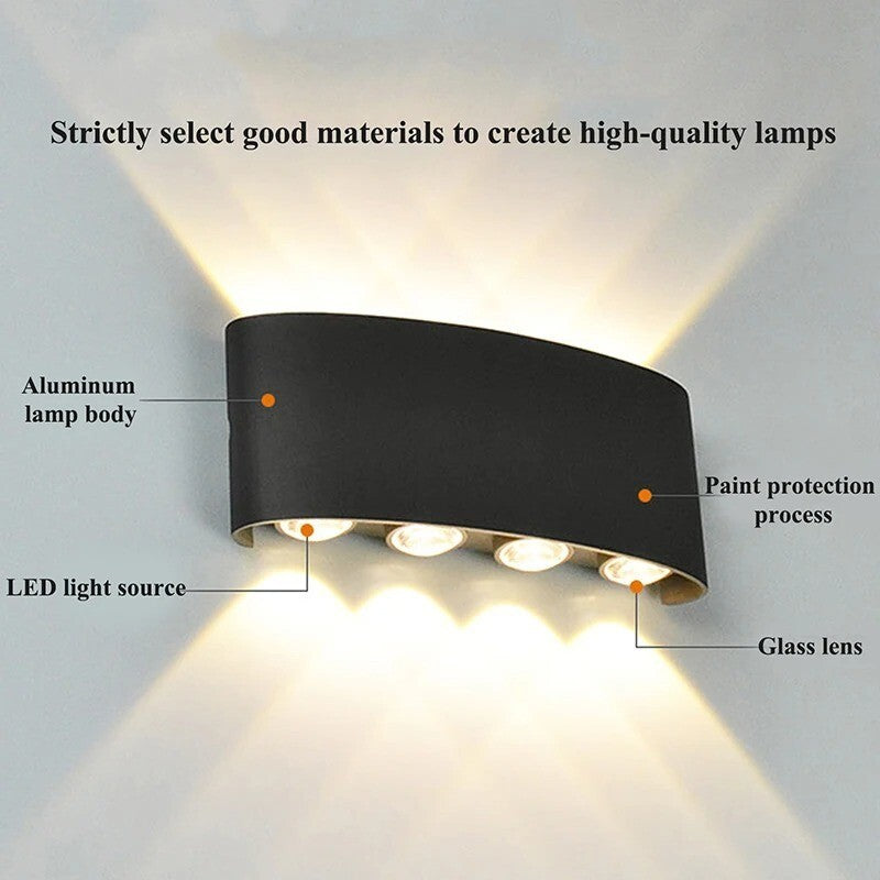 APPLIQUE LED DA PARETE INTERNA/ESTERNA da 2-8W IMPERMEABILE | LUCE BIANCA/FREDDA