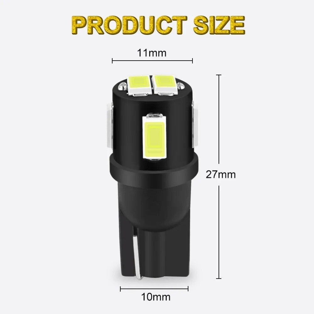 XSTORM T10 LED W5W 10 PEZZI LUCI TARGA/POSIZIONE LED | 6000K | 1000 LUMEN 12V
