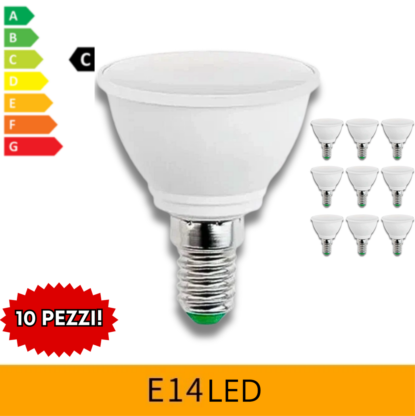 10 LAMPADINE LED E14 FARETTO da 3W 6W 9W 12W LUCE FREDDA/NATURALE/CALDA