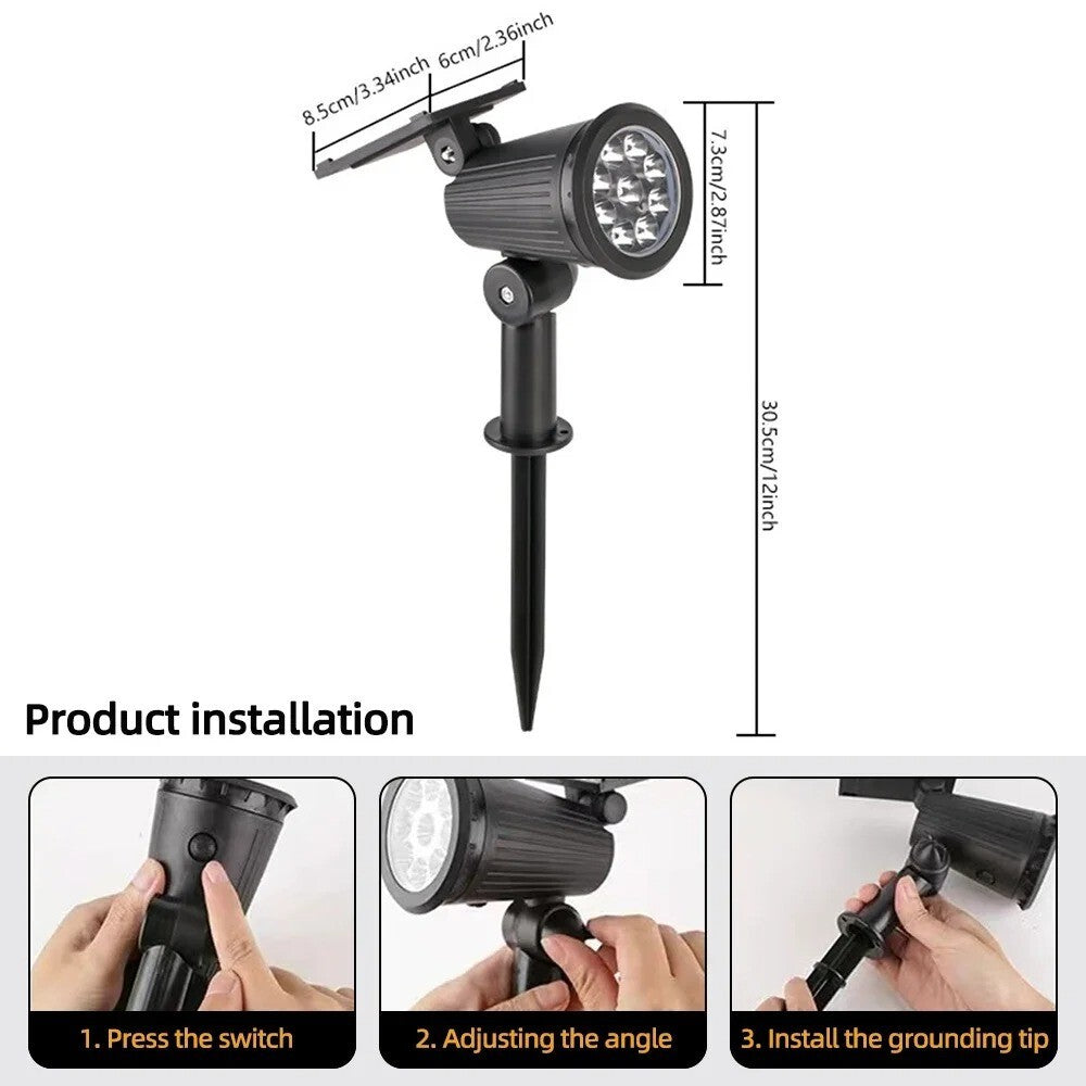 FARETTO SOLARE LED da GIARDINO ESTERNO IMPERMEABILE | LUCE CALDA/FREDDA/RGB