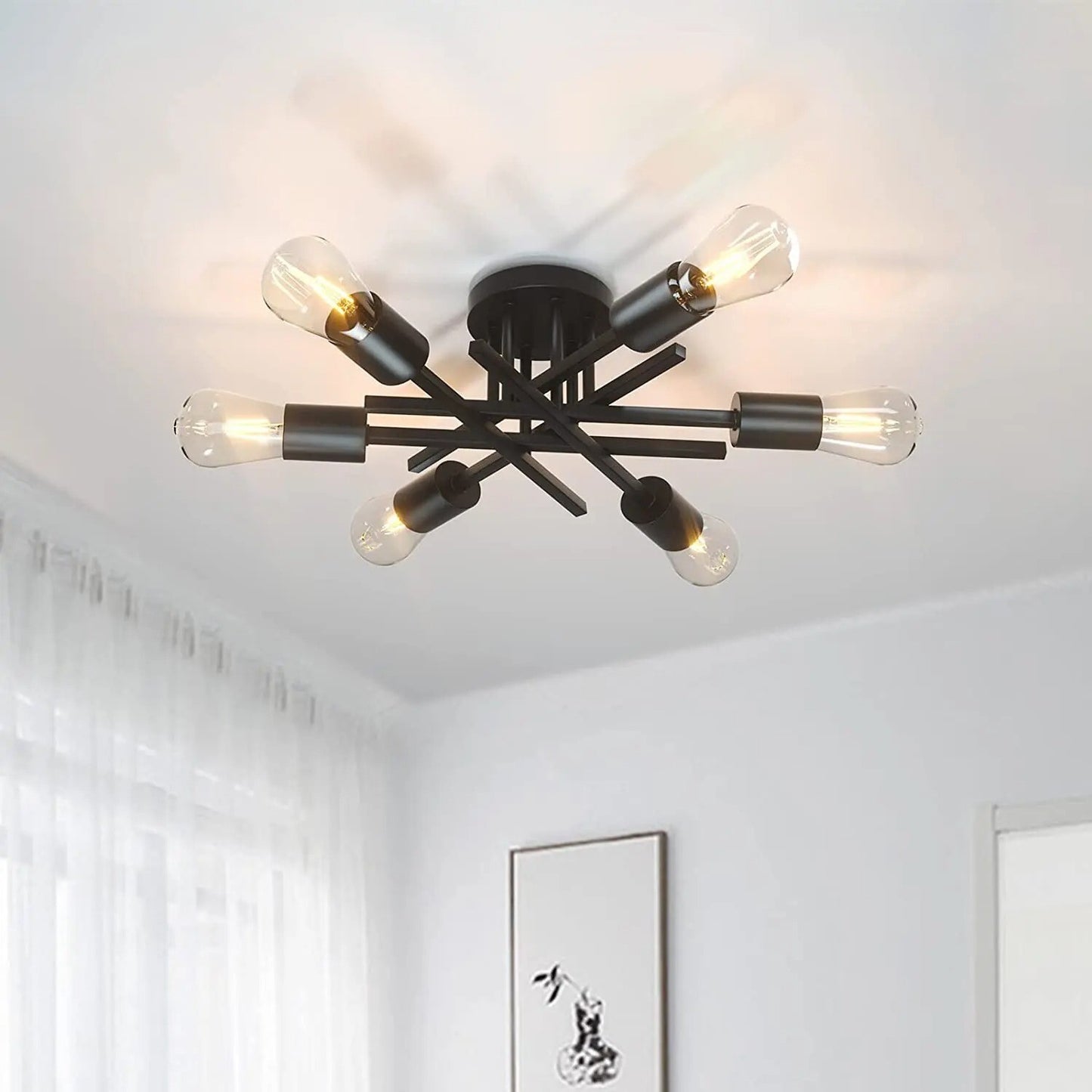 LAMPADARIO MODERNO DA SOFFITTO MODELLO SPUTNIK ATTACCO E27 da 2/4/6 LAMPADE