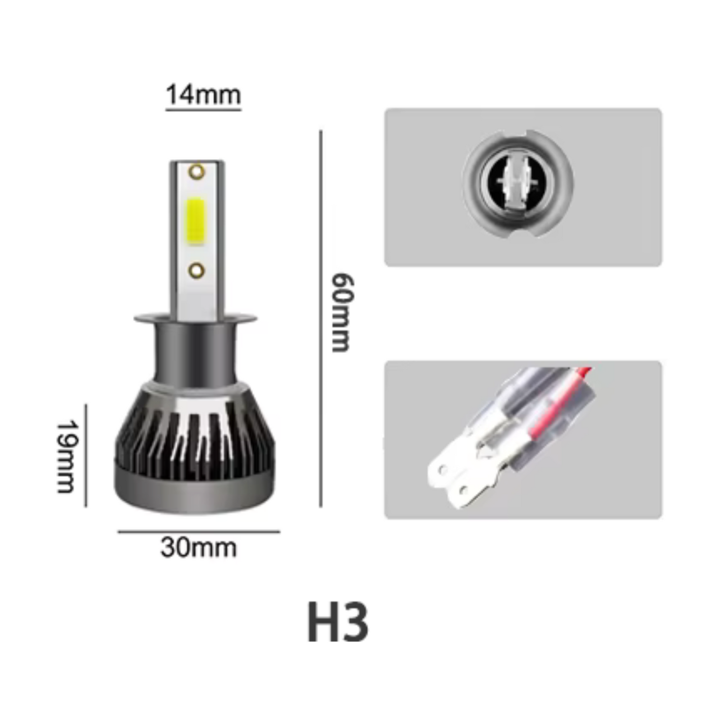 2 LAMPADINE LED H1/H3/H4/H7/H11 -18 000LM da 110W LUCE FREDDA 6000K