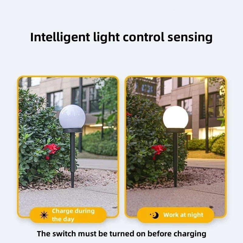 LAMPADA SOLARE LED da GIARDINO ESTERNO a SFERA IMPERMEABILE | LUCE CALDA/FREDDA