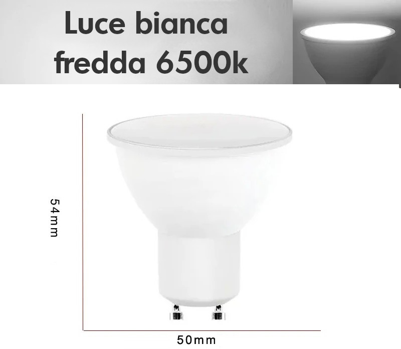 GU10 LED 4 FARETTI da 3W-6W-9W-12W LUCE FREDDA/NATURALE/CALDA- GARANZIA 12 MESI