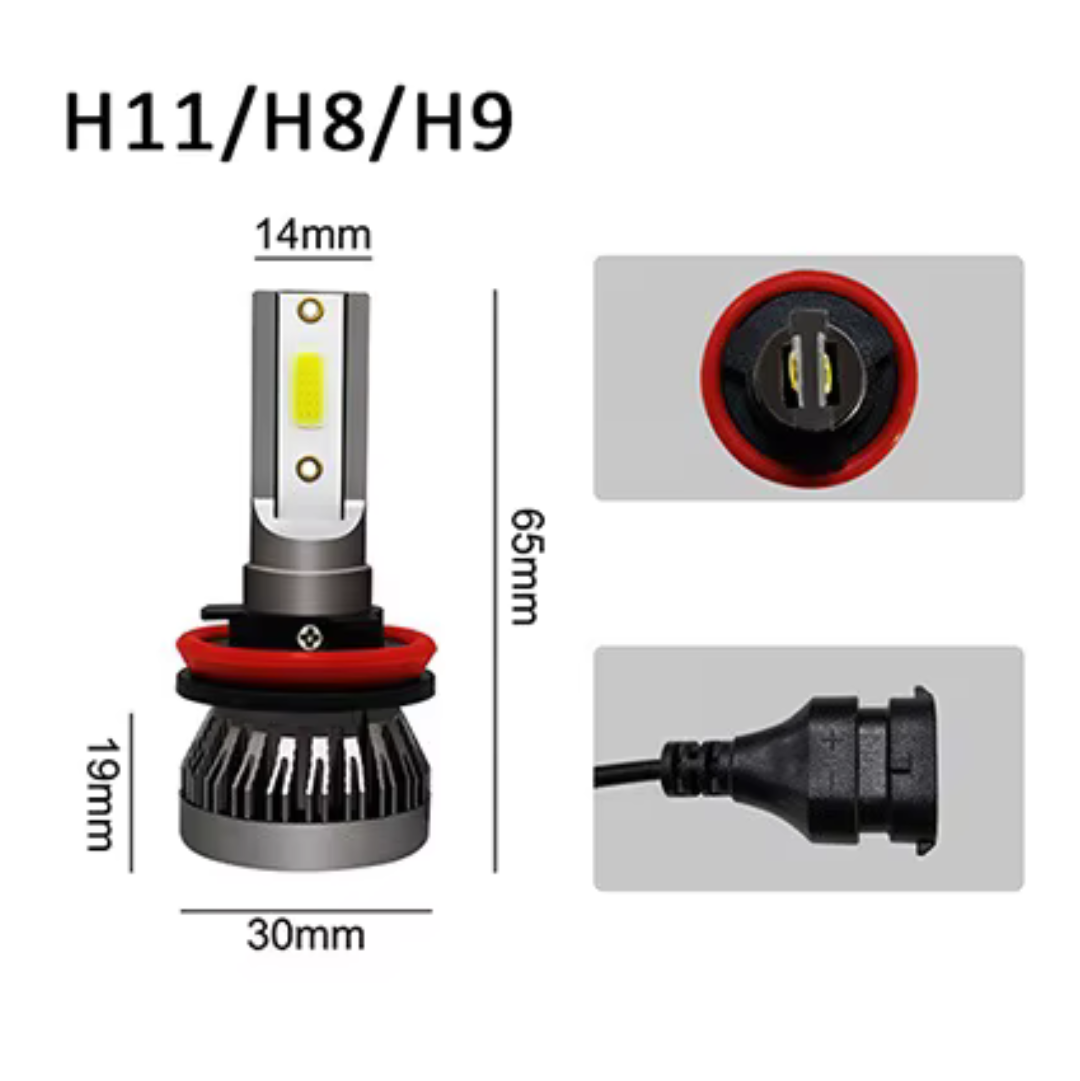 2 LAMPADINE LED H1/H3/H4/H7/H11 -18 000LM da 110W LUCE FREDDA 6000K