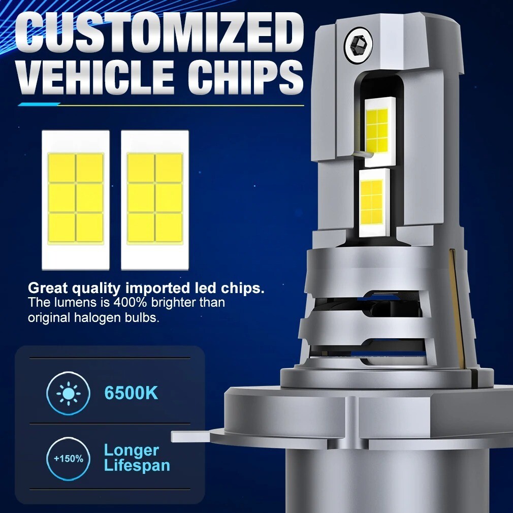 XSTORM 2 LAMPADINE H4 LED da 20 000 LUMEN 120W | 6500k | 12V CANBUS