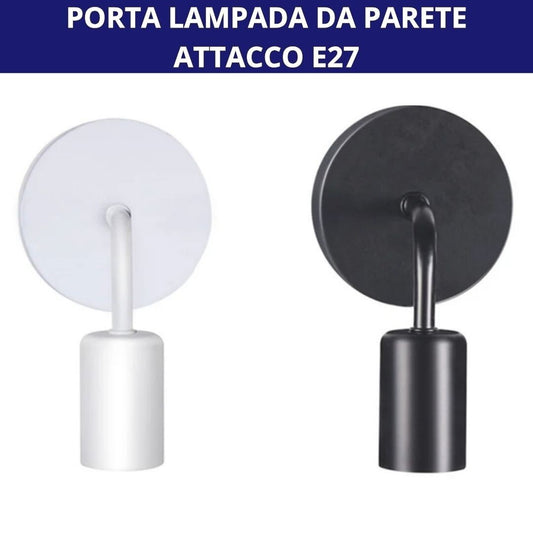 PORTA LAMPADA DA PARETE VINTAGE IN ALLUMINIO | ATTACCO E27