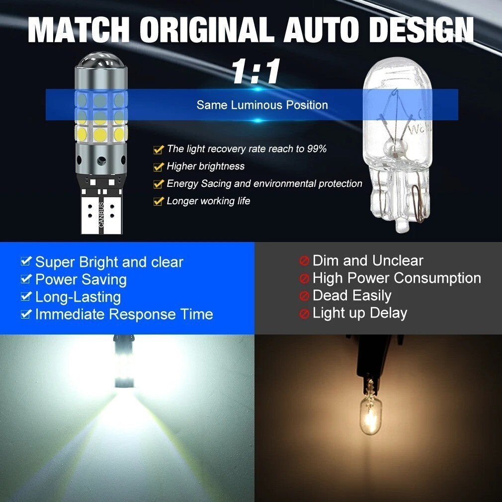 T10 LED W5W | LUCE TARGA/POSIZIONE LED | 6000K | 1000 LUMEN 12V CANBUS