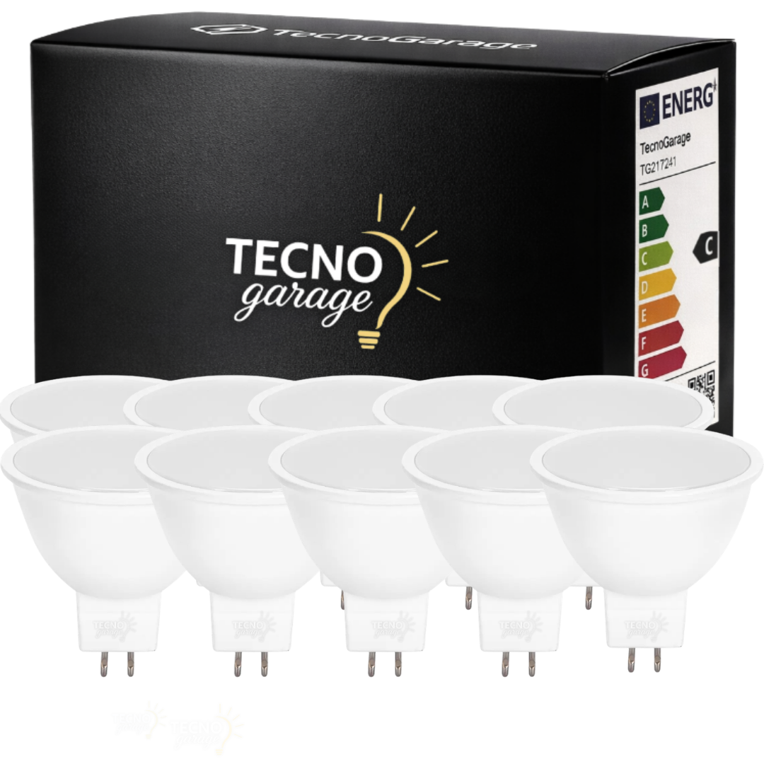 10 LAMPADINE MR16 GU5.3 LED 220V | 3W 5W 6W 7W 8W | LUCE FREDDA NATURALE CALDA