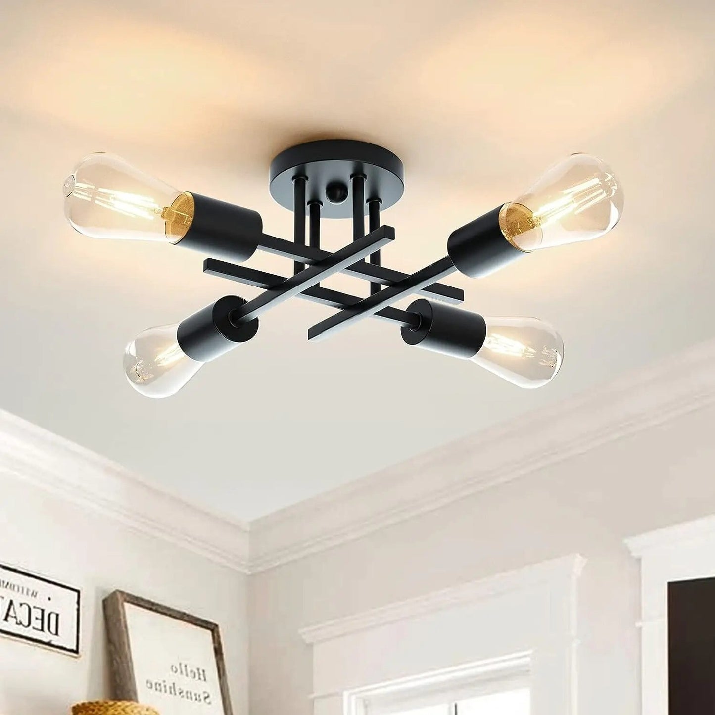 LAMPADARIO MODERNO DA SOFFITTO MODELLO SPUTNIK ATTACCO E27 da 2/4/6 LAMPADE