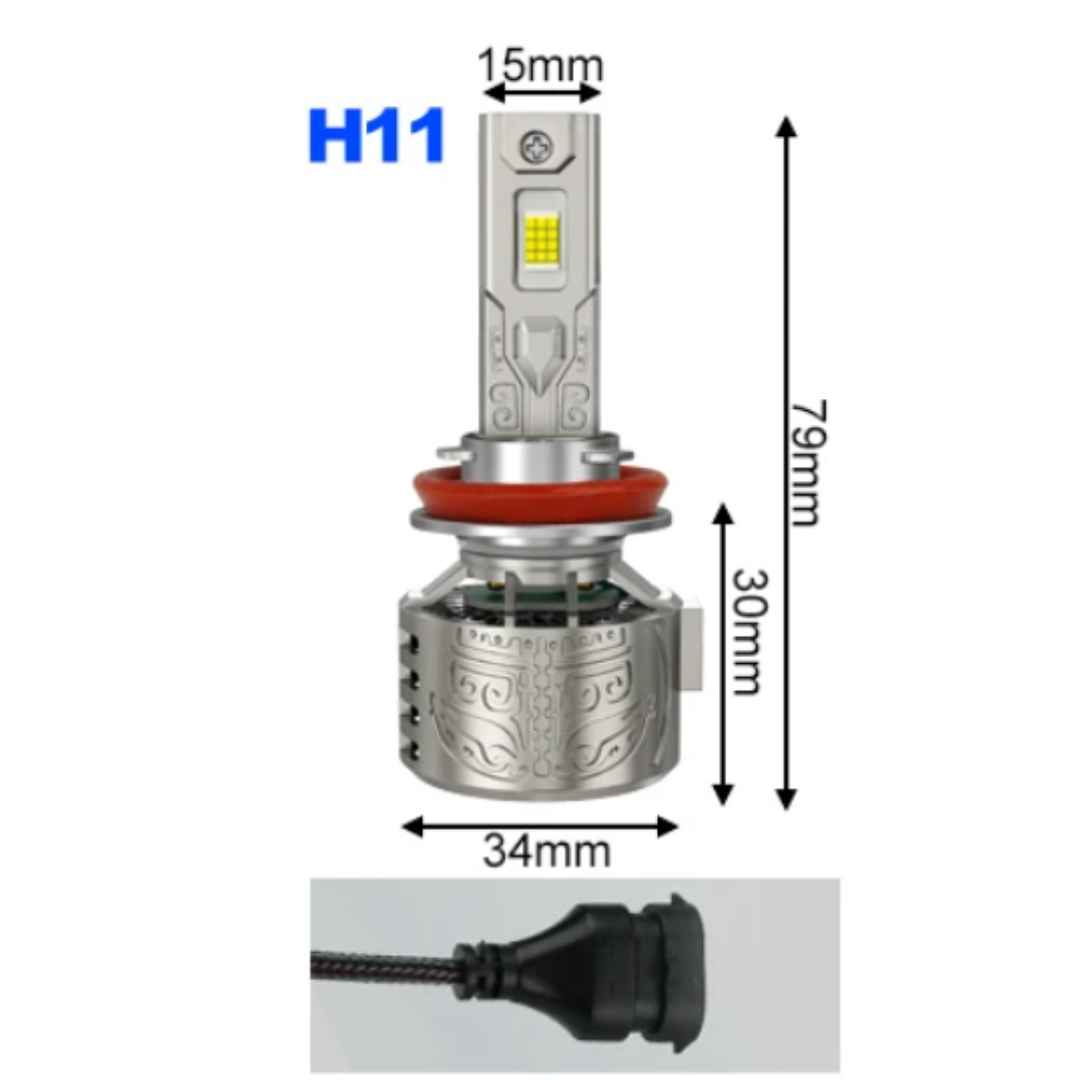 2 LAMPADINE LED H1-H3-H4-H7-H8/H11 | 30000 LUMEN 140W | Luce bianca 6500K CANBUS