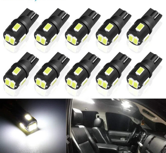 T10 LED W5W 10 PEZZI LUCI TARGA/POSIZIONE LED | Luce bianca 6000K | 1000 lmn 12V