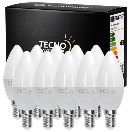 10 LAMPADINE LED E14 A CANDELA da 3W 6W 9W 12W 15W GARANZIA 12 MESI