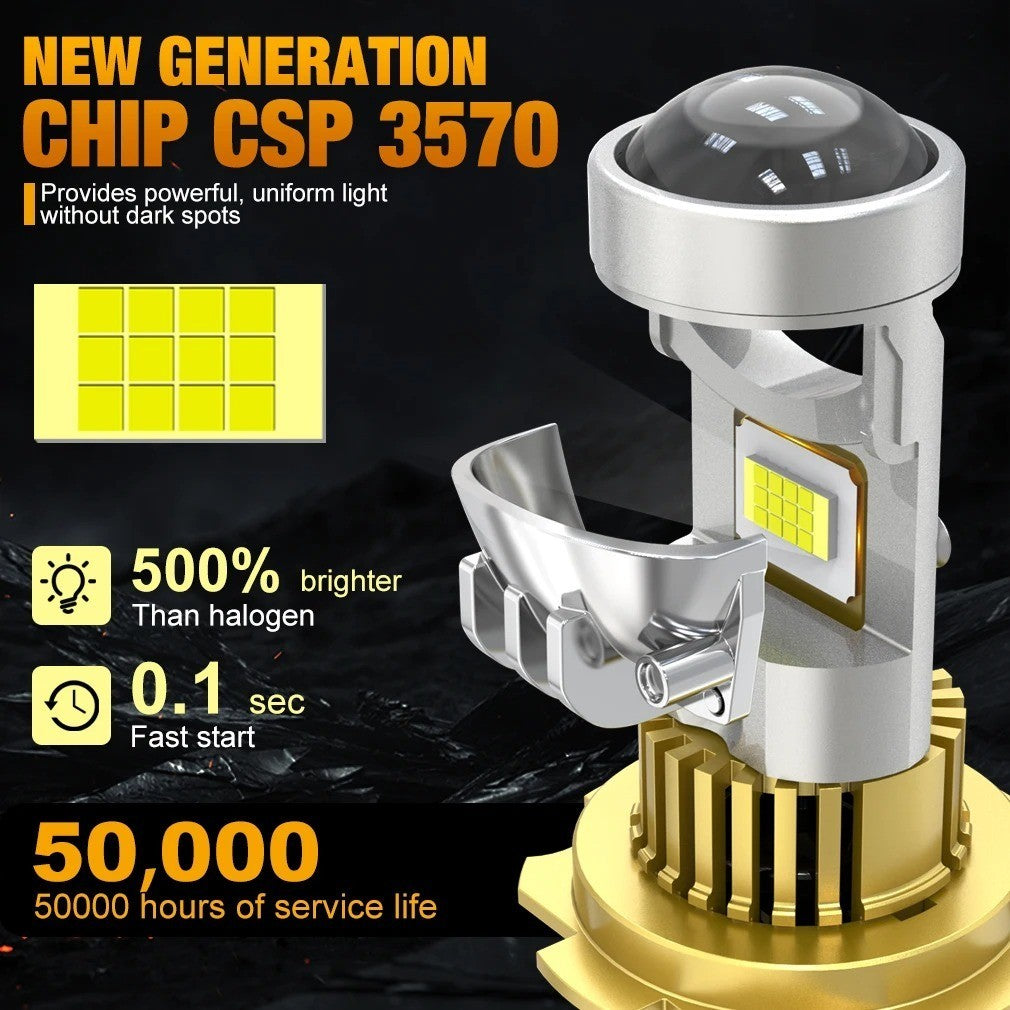 H4 LED | 160W 30.000 LMN | LUCE BIANCA- CANBUS | LENTICOLARI- GARANZIA 12 MESI