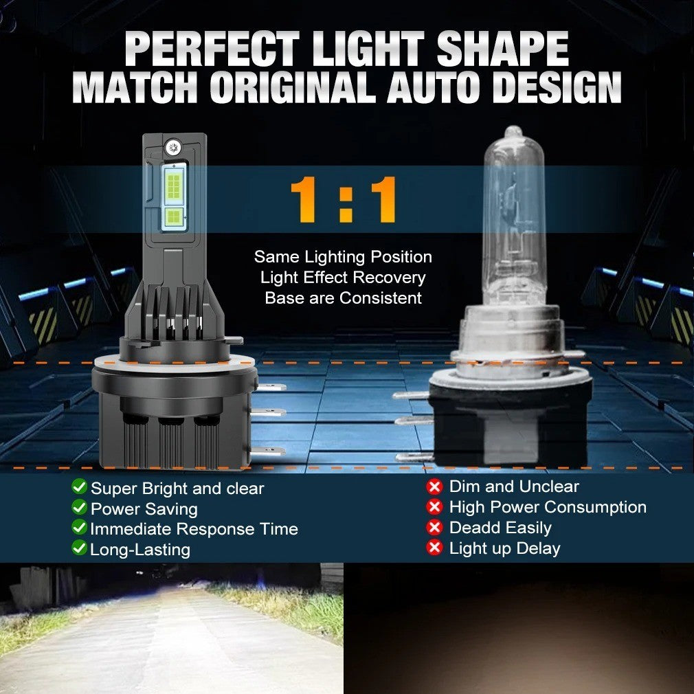 H15 LED CANBUS | 2 LAMPADINE LED 120W 12 V | 40'000 LUMEN LUCE BIANCA 6500K