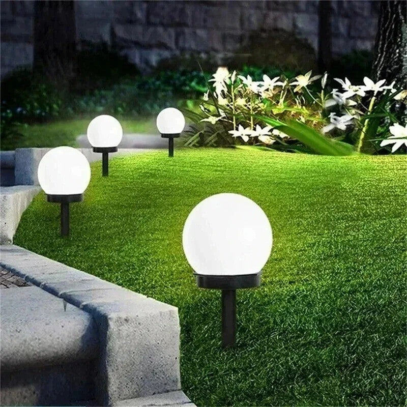 LAMPADA SOLARE LED da GIARDINO ESTERNO a SFERA IMPERMEABILE | LUCE CALDA/FREDDA