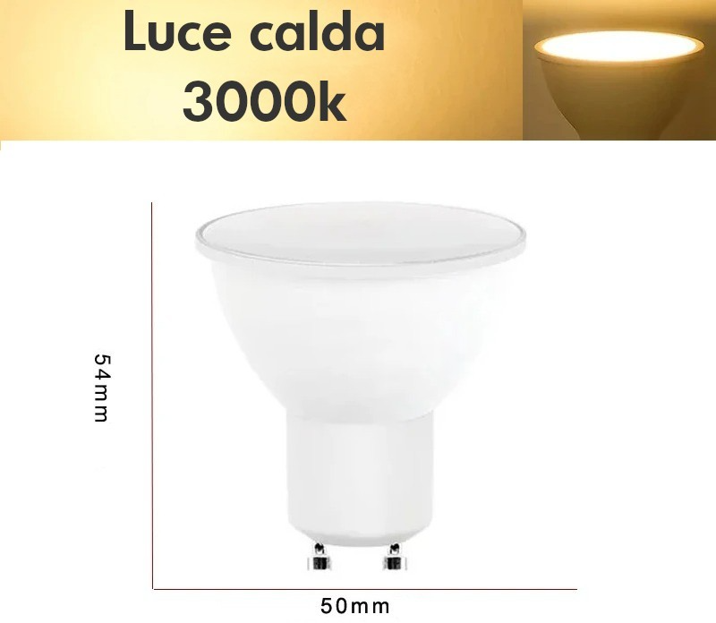 GU10 LED 4 FARETTI da 3W-6W-9W-12W LUCE FREDDA/NATURALE/CALDA- GARANZIA 12 MESI