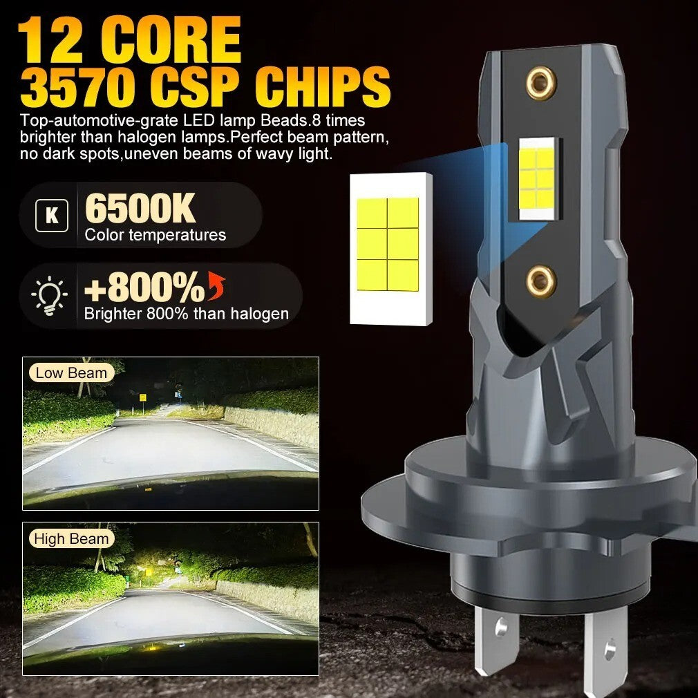 2 LAMPADINE LED H7 DA 22.000LM -  12LED - H7 LED 6500K 12V 110W | LED AUTO