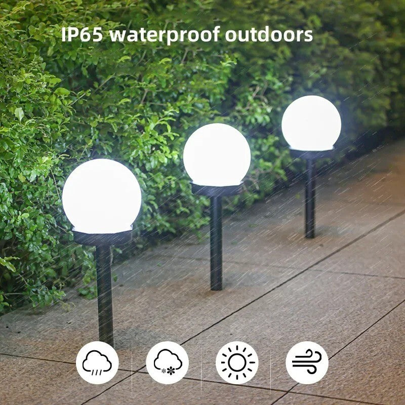 LAMPADA SOLARE LED da GIARDINO ESTERNO a SFERA IMPERMEABILE | LUCE CALDA/FREDDA