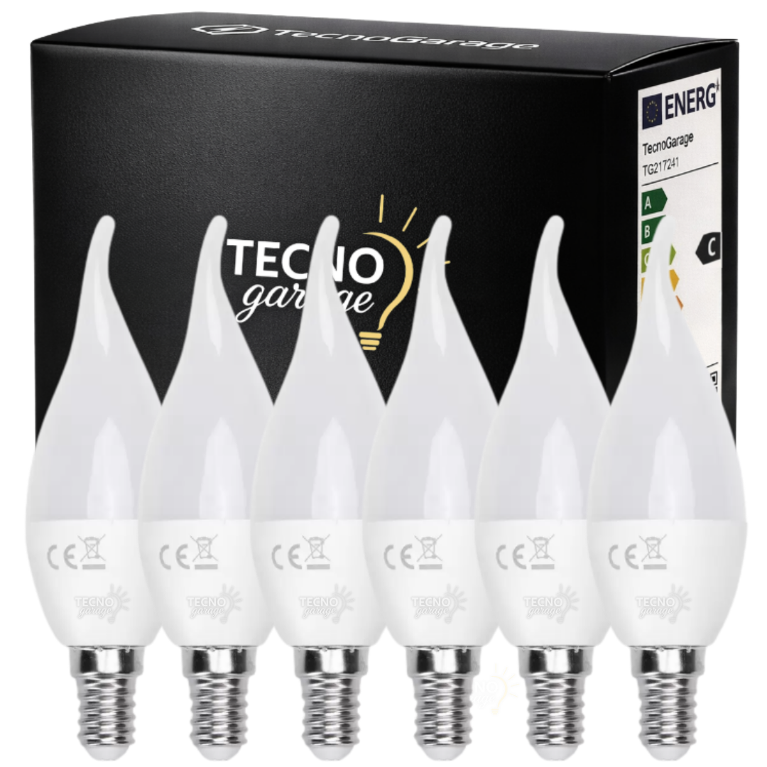 6 LAMPADINE LED E14 A FIAMMA da 3W 6W 9W 12W 15W LUCA FREDDA/NATURALE/CALDA