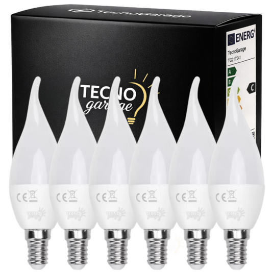 6 LAMPADINE LED E14 A FIAMMA da 3W 6W 9W 12W 15W LUCA FREDDA/NATURALE/CALDA