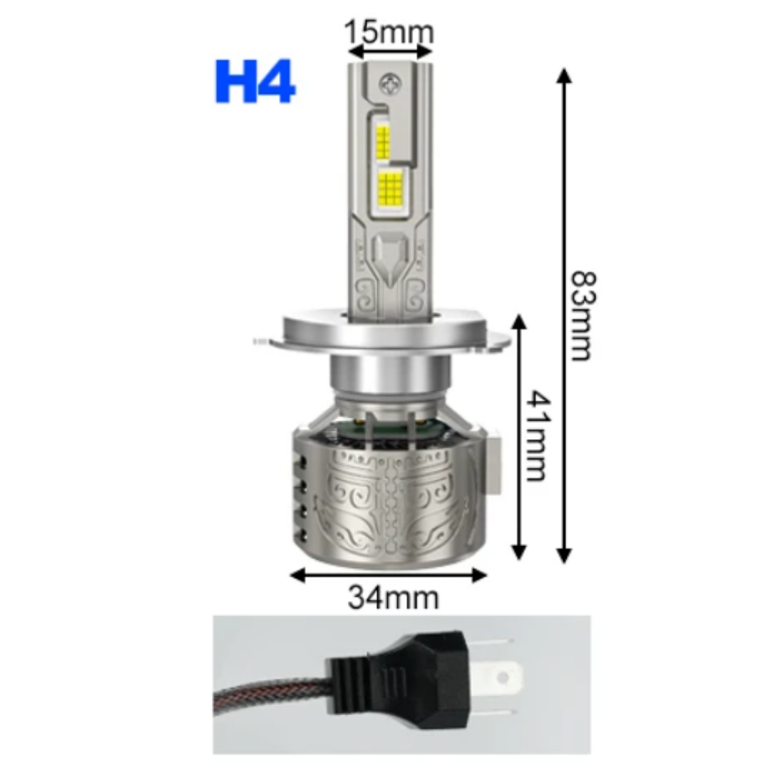 2 LAMPADINE LED H1-H3-H4-H7-H8/H11 | 30000 LUMEN 140W | Luce bianca 6500K CANBUS