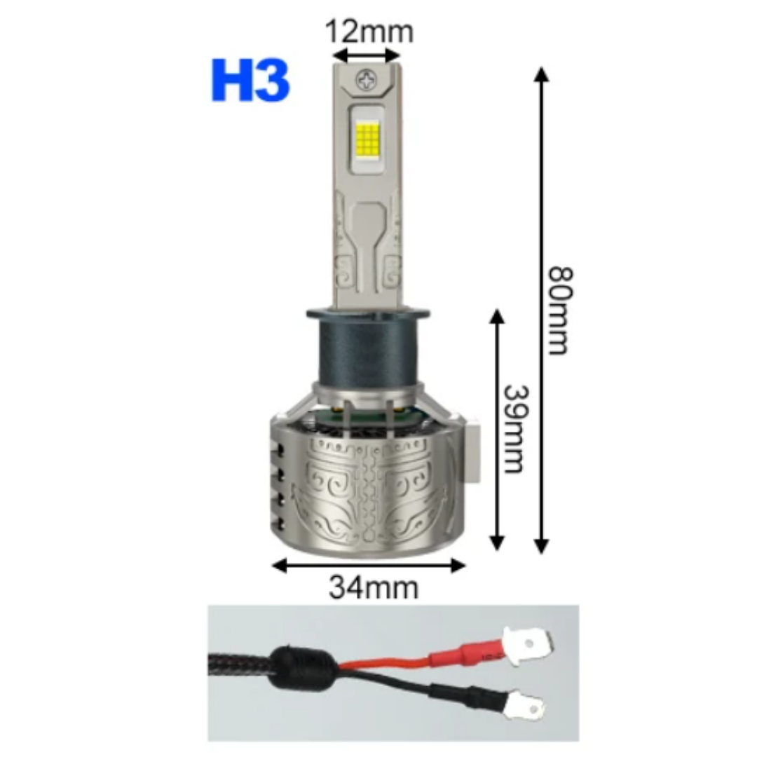 2 LAMPADINE LED H1-H3-H4-H7-H8/H11 | 30000 LUMEN 140W | Luce bianca 6500K CANBUS