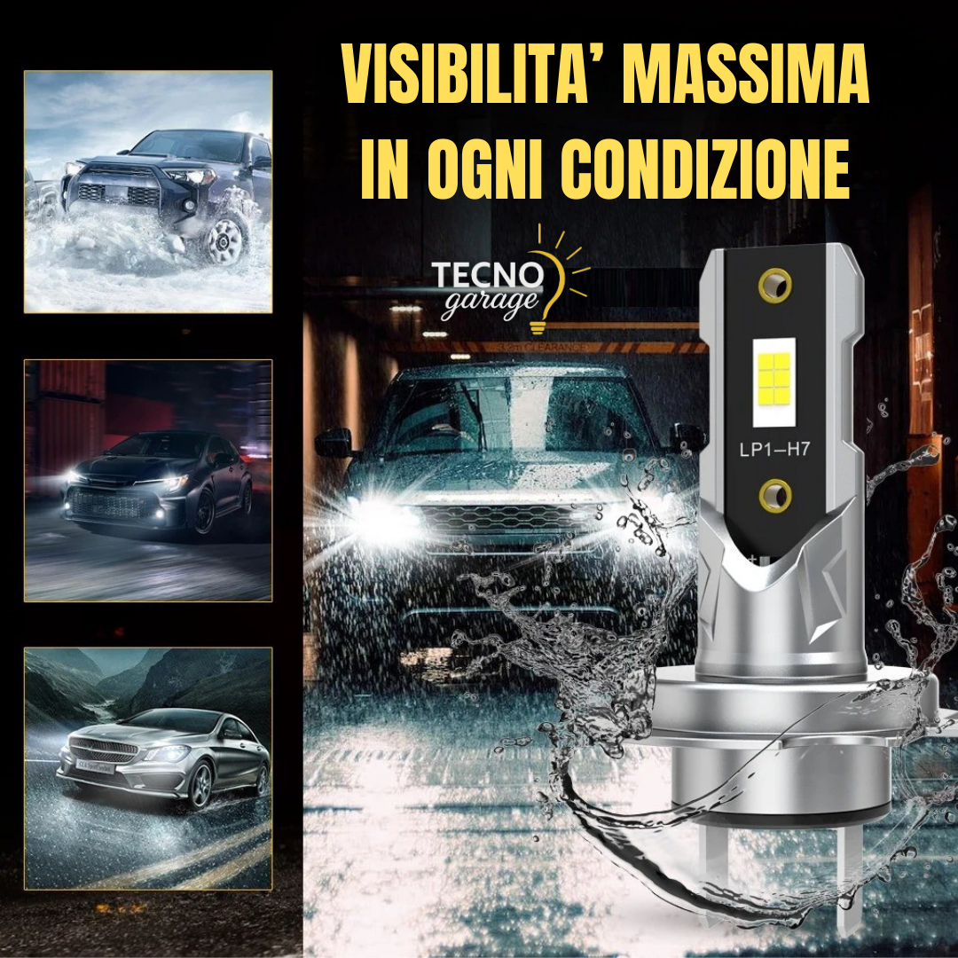 H3 LED- LAMPADINE 25.000 LMN 120W- CANBUS- VENTOLA LUCE BIANCA- GARANZIA 12 MESI