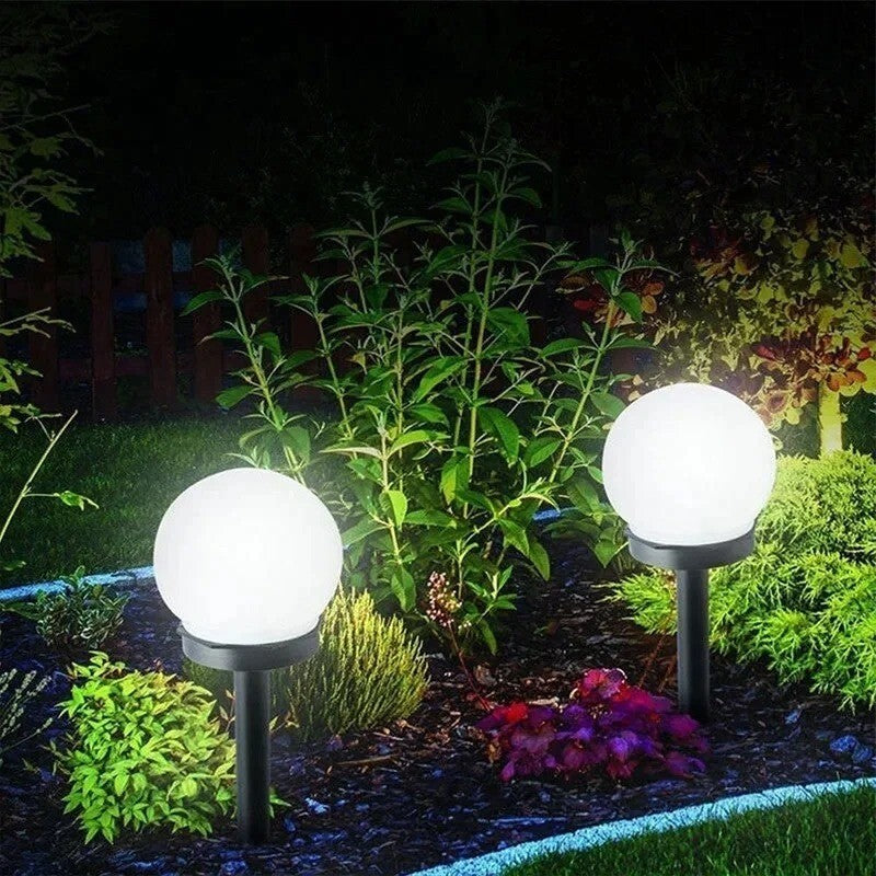 LAMPADA SOLARE LED da GIARDINO ESTERNO a SFERA IMPERMEABILE | LUCE CALDA/FREDDA