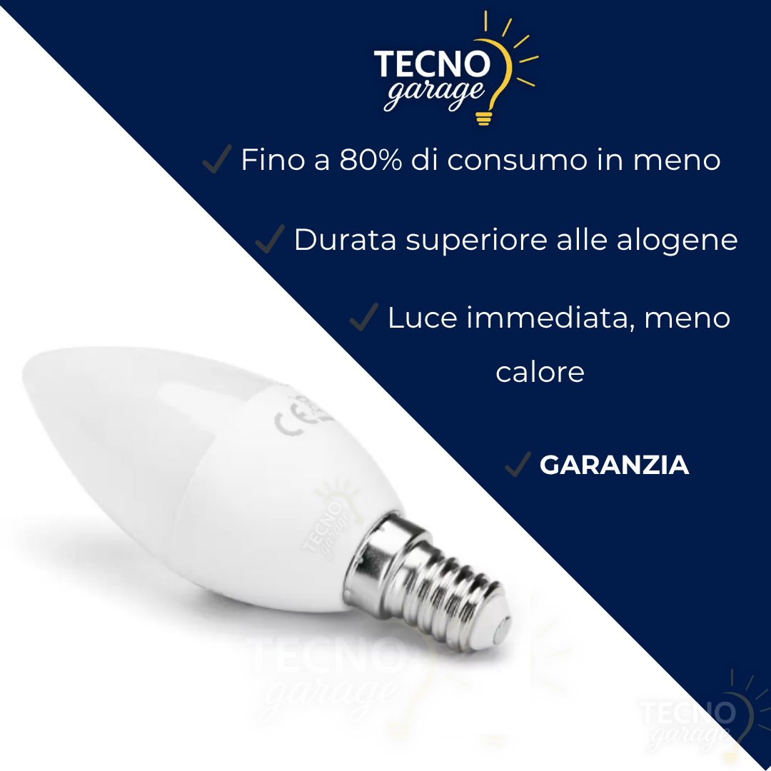 6 LAMPADINE LED E14 A CANDELA da 3W 6W 9W 12W 15W LUCE FREDDA NATURALE CALDA