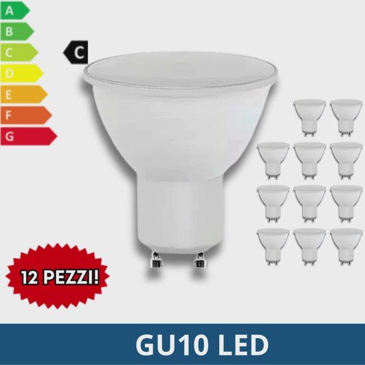 12 LAMPADINE LED GU10 FARETTO A LED DA 3W 6W 9W 12W LUCE FREDDA/NATURALE/CALDA